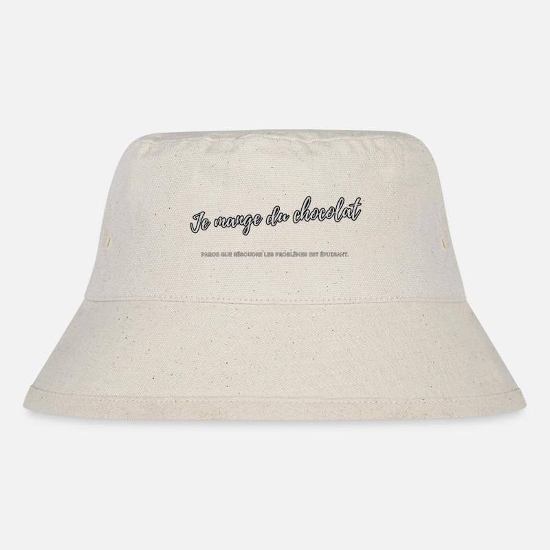 Ich esse Schokolade - Stanley/Stella recycelter Bucket Hat - Naturweiß