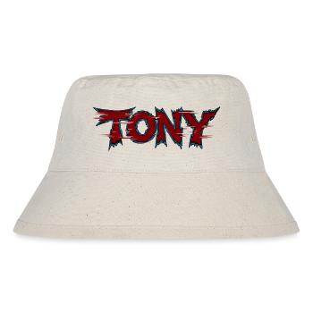Tony Gezacktes Neon-Logo - Stanley/Stella recycelter Bucket Hat - Naturweiß - Vorne