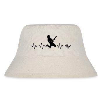 Rock Musik EKG Herzschlag - Stanley/Stella recycelter Bucket Hat - Naturweiß - Vorne