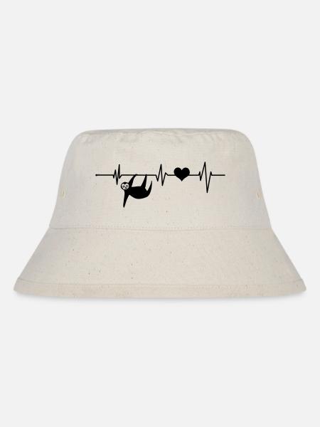 Heartbeat sloth EKG chiller chill lazy funny - Stanley/Stella Recycled Bucket Hat - natural