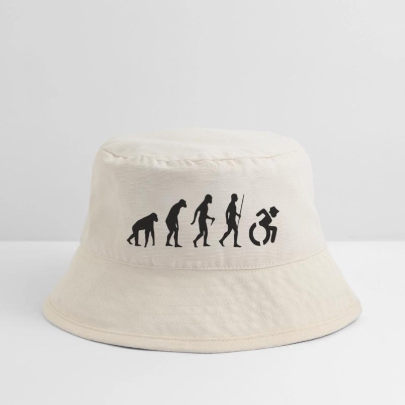Evolution Rollstuhl. Die Rollstuhl-Evolution * Stanley/Stella recycelter Bucket Hat