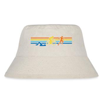 Triathlon Schwimmen Radfahren Laufen Sport - Stanley/Stella recycelter Bucket Hat - Naturweiß - Vorne