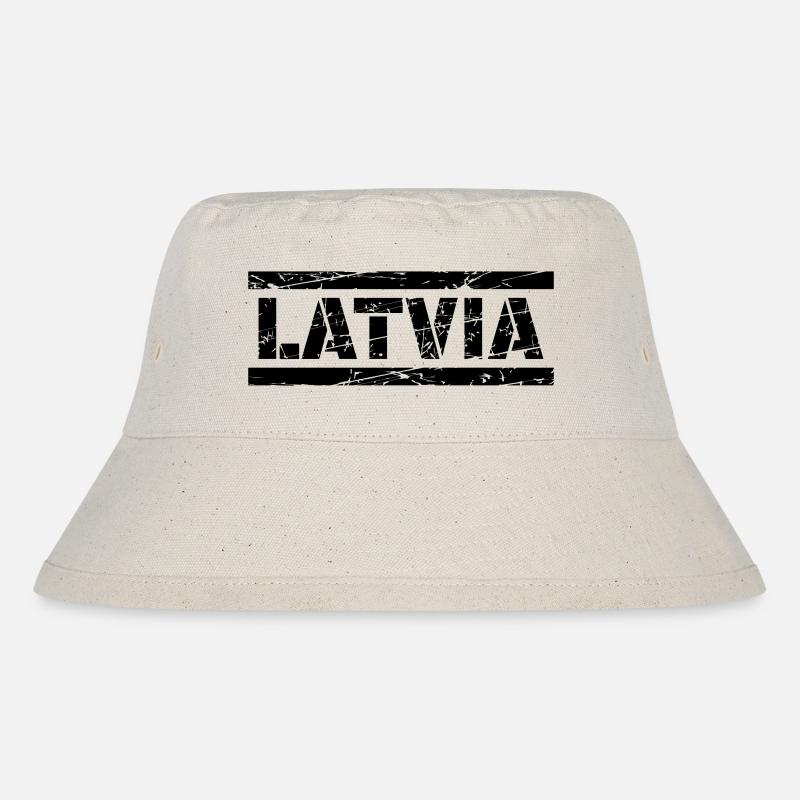 Latvia - Stanley/Stella Recycled Bucket Hat - natural