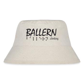 logo schwarz - Stanley/Stella recycelter Bucket Hat - Naturweiß - Vorne