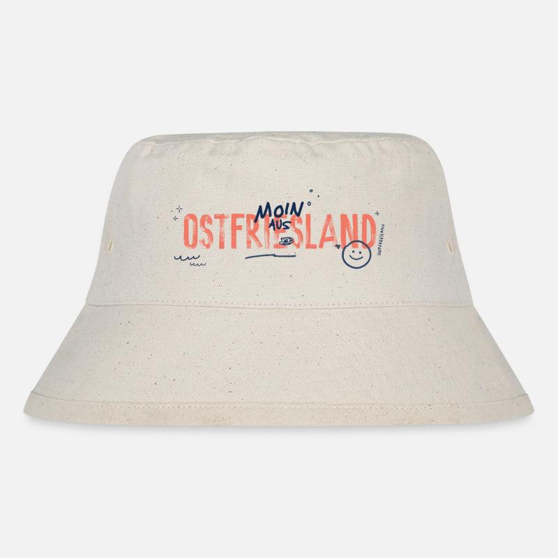 Moin aus Ostfriesland - Stanley/Stella recycelter Bucket Hat - Naturweiß