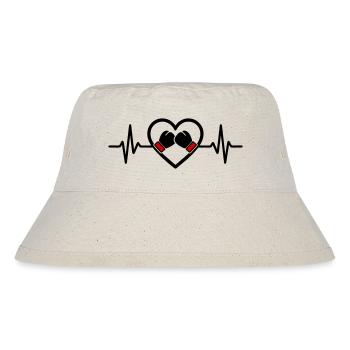 Boxen Herz Sport Handschuhe Leidenschaft - Stanley/Stella recycelter Bucket Hat - Naturweiß - Vorne