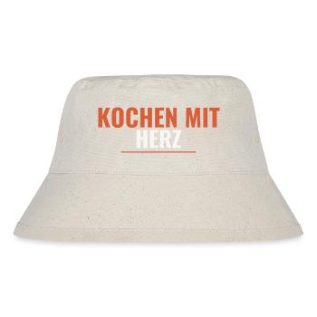 Kochen mit Herz. - Stanley/Stella recycelter Bucket Hat - Naturweiß - Vorne