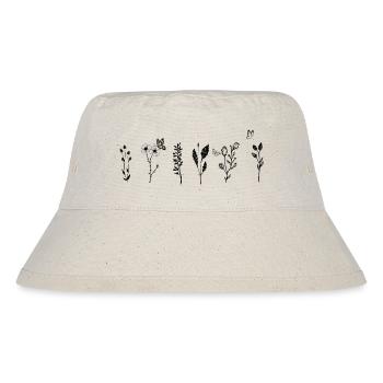 Minimalist Wildflowers - Botanical Gift - Stanley/Stella Recycled Bucket Hat - natural - Front