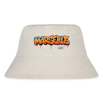 Graffiti Marseille Schriftzug mit Spritzern - Stanley/Stella recycelter Bucket Hat - Naturweiß - Vorne