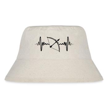 Bogen und Pfeil Herzlinie - Stanley/Stella recycelter Bucket Hat - Naturweiß - Vorne