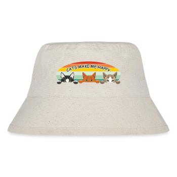 Katzen machen mich glücklich - Stanley/Stella recycelter Bucket Hat - Naturweiß - Vorne
