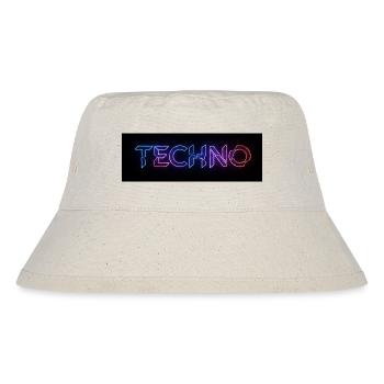 Techno Neon Glitch Text - Stanley/Stella recycelter Bucket Hat - Naturweiß - Vorne