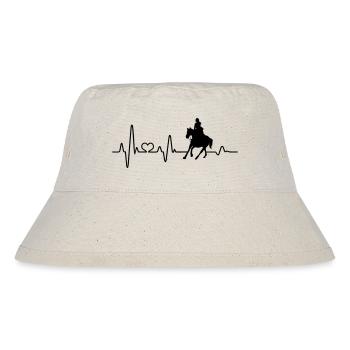 Pferd Reiterin Reiten Mädchen Herzschlag Reiter - Stanley/Stella recycelter Bucket Hat - Naturweiß - Vorne