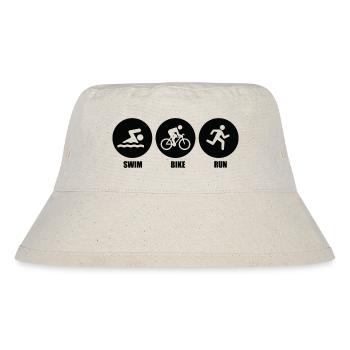 Triathlon Schwimmen Laufen Radfahren Sport - Stanley/Stella recycelter Bucket Hat - Naturweiß - Vorne