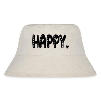 HAPPY - GLÜCKLICH - GLÜCKSELIGKEIT GEFÜHLE - Stanley/Stella recycelter Bucket Hat - Naturweiß - Vorne