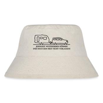Wohnwagengespann mit Spruch - Car + Caravan - Stanley/Stella recycelter Bucket Hat - Naturweiß - Vorne