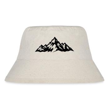 Berge Outdoor Motiv als Zeichnung - Stanley/Stella recycelter Bucket Hat - Naturweiß - Vorne