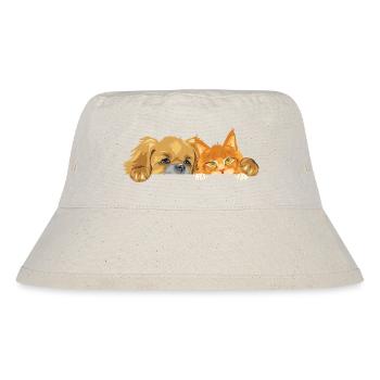 Pekingese dog and Ginger Maine Coon cat - Stanley/Stella Recycled Bucket Hat - natural - Front