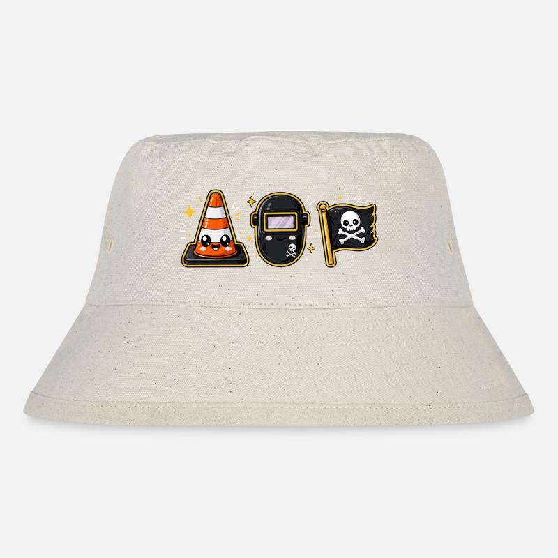 Construction site construction worker pirate - Stanley/Stella Recycled Bucket Hat - natural