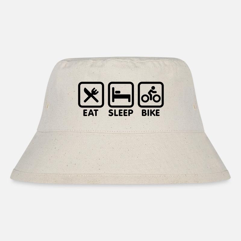 Eat sleep bike - Stanley/Stella recycelter Bucket Hat - Naturweiß