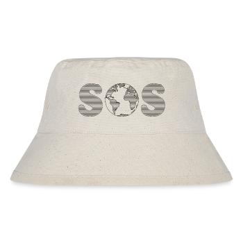 SOS – Earth Overshoot Day / Climate Change (B PNG) - Stanley/Stella Recycled Bucket Hat - natural - Front