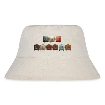 JET LAGGED – Koffer in der Luft - Stanley/Stella recycelter Bucket Hat - Naturweiß - Vorne