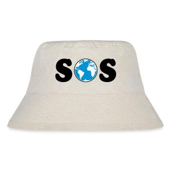 SOS – Earth Day / Klimawandel (B / 3C / SVG) - Stanley/Stella recycelter Bucket Hat - Naturweiß - Vorne