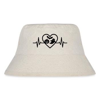Halloween Heart Pumpkin Ghost Bat - Stanley/Stella Recycled Bucket Hat - natural - Front