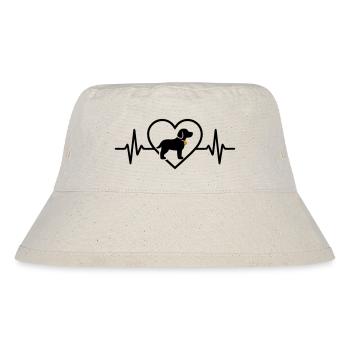 Hund Herz Silhouette Dog Lover Geschenk - Stanley/Stella recycelter Bucket Hat - Naturweiß - Vorne