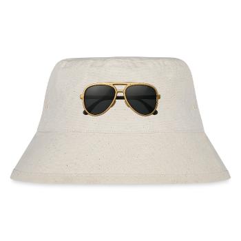 Golden aviator glasses in retro design - Stanley/Stella Recycled Bucket Hat - natural - Front
