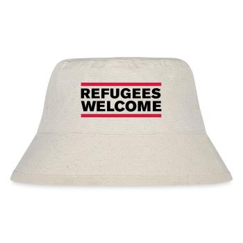 politik refugees welcome - Stanley/Stella recycelter Bucket Hat - Naturweiß - Vorne