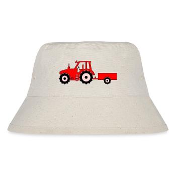 Tracteur avec remorque rouge - Bob recyclé Stanley/Stella - blanc naturel - Devant