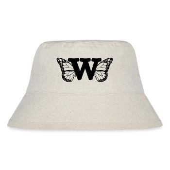 Buchstabe W Schmetterling - Stanley/Stella recycelter Bucket Hat - Naturweiß - Vorne