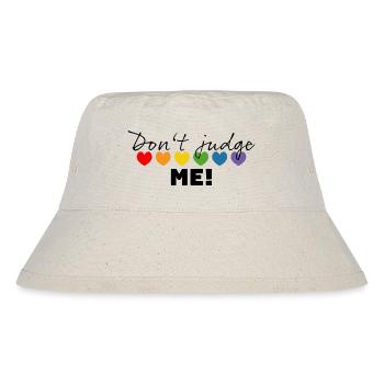Regenbogenherzchen dont judge me schwarz - Stanley/Stella recycelter Bucket Hat - Naturweiß - Vorne