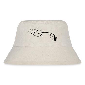 Glitzer Herzlinie - Stanley/Stella recycelter Bucket Hat - Naturweiß - Vorne