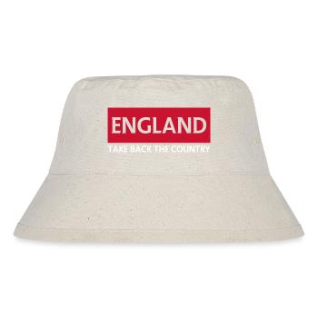 England Flagge mit patriotischem Text - Stanley/Stella recycelter Bucket Hat - Naturweiß - Vorne