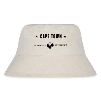 Cape Town Coordinates Black Typography - Stanley/Stella Recycled Bucket Hat - natural - Front