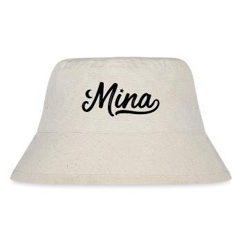 Mina Vorname Name Kalligrafie Mond Sterne Typo - Stanley/Stella recycelter Bucket Hat - Naturweiß - Vorne