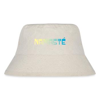 Yoga Shirt Namaste / Verlauf gelb blau - Stanley/Stella recycelter Bucket Hat - Naturweiß - Vorne