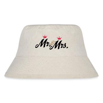 Lustige Geschenke zur Hochzeit, Mr and Mrs - Stanley/Stella recycelter Bucket Hat - Naturweiß - Vorne