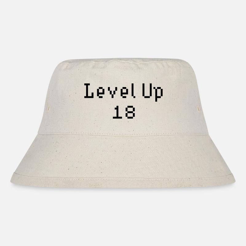 Level Up - 18th Birthday - Stanley/Stella Recycled Bucket Hat - natural