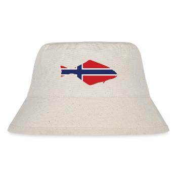 Heilbutt Norwegen für Angler, die im Fjord angeln - Stanley/Stella recycelter Bucket Hat - Naturweiß - Vorne