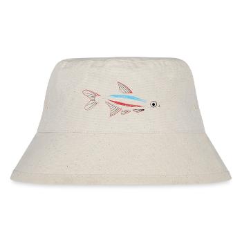 Fisch aus wenigen Details wie Flossen und Maul - Stanley/Stella recycelter Bucket Hat - Naturweiß - Vorne