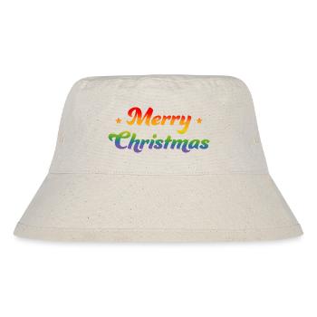 LGBTQI Regenbogen Merry Christmas Sternchen - Stanley/Stella recycelter Bucket Hat - Naturweiß - Vorne