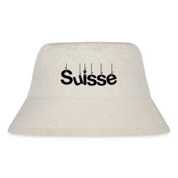 SCHWEIZ. LAND. GENF. HUMOR. FLAGGE - Stanley/Stella recycelter Bucket Hat - Naturweiß - Vorne