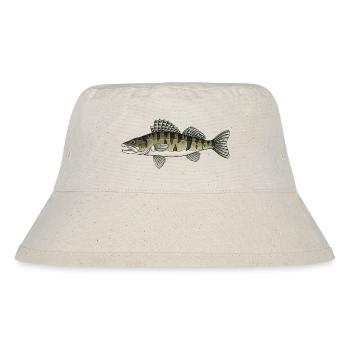 Zander Predator-Fisch-Design für Angler - Stanley/Stella recycelter Bucket Hat - Naturweiß - Vorne