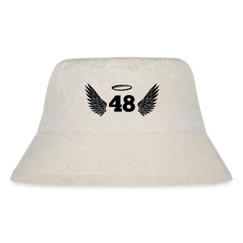 Engel Zahl 48 - 48. Geburtstag Flügel - Stanley/Stella recycelter Bucket Hat - Naturweiß - Vorne
