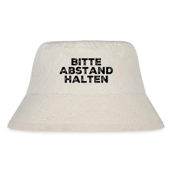 Bitte Abstand Halten Corona Krise Hinweis - Stanley/Stella recycelter Bucket Hat - Naturweiß - Vorne