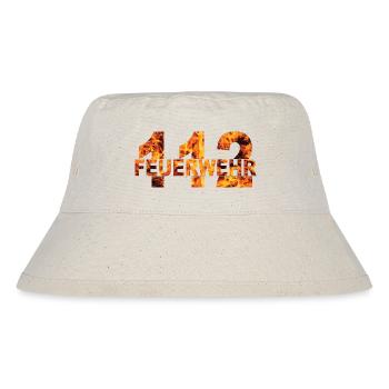Feuerwehr 112 Flammen Design - Stanley/Stella recycelter Bucket Hat - Naturweiß - Vorne