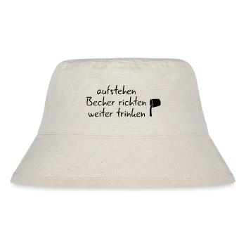 aufstehen, Becher richten, weiter trinken - Stanley/Stella recycelter Bucket Hat - Naturweiß - Vorne